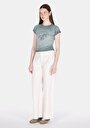 thumb-Afficher les détails de T-shirt À Manches Courtes Vert Slim Fit Imprimé Femme