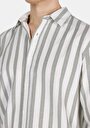 thumb-Afficher les détails de Chemise À Manches Longues Vert Regular Fit Rayé Ratière Homme