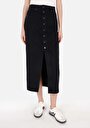 thumb-Afficher les détails de Jupe Noir Slim Fit Droit Jean Mdi Femme