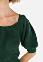 thumb-Afficher les détails de Pull Vert Regular Fit Manches Ballon  Femme