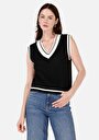 thumb-Afficher les détails de Pull Noir Regular Fit Sans Manches  Femme