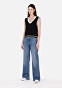 thumb-Afficher les détails de Pull Noir Regular Fit Sans Manches  Femme