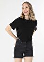 thumb-Afficher les détails de T-shirt À Manches Courtes Noir Regular Fit  Femme