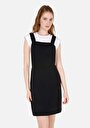 thumb-Afficher les détails de Robe Noir Regular Fit Sans Manches Mini Sergé Femme