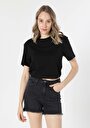thumb-Afficher les détails de T-shirt À Manches Courtes Noir Regular Fit  Femme