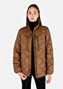 thumb-Afficher les détails de Veste Marron Regular Fit Manches Longues  Matelassé Femme