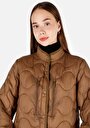 thumb-Afficher les détails de Veste Marron Regular Fit Manches Longues  Matelassé Femme
