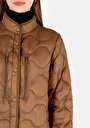 thumb-Afficher les détails de Veste Marron Regular Fit Manches Longues  Matelassé Femme