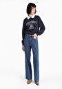 thumb-Afficher les détails de 970 Berry Pantalon Bleu Wide Leg  En  Regular Fit Femme