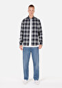 thumb-Afficher les détails de Chemise À Manches Longues Marine Slim Fit Plaid Sergé Homme