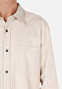 thumb-Afficher les détails de Chemise À Manches Longues Ecru Slim Fit Droit Ratière Homme