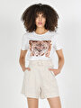 thumb-Afficher les détails de T-shirt À Manches Courtes Blanc Regular Fit  Femme