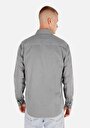 thumb-Afficher les détails de Chemise À Manches Longues Gris Regular Fit Droit Sergé Homme