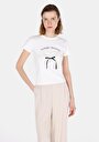 thumb-Afficher les détails de T-shirt À Manches Courtes Blanc Slim Fit Imprimé Femme