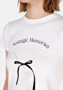 thumb-Afficher les détails de T-shirt À Manches Courtes Blanc Slim Fit Imprimé Femme