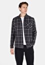 thumb-Afficher les détails de Chemise À Manches Longues Noir Regular Fit Carré Flanelle Homme