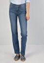 thumb-Afficher les détails de 792 Mila Pantalon En Jean Bleu Straight Leg Medium Rise Regular Fit Femme