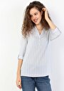 thumb-Afficher les détails de Chemisier À Manches Longues Bleu Regular Fit Femme