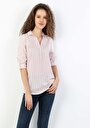 thumb-Afficher les détails de Chemisier À Manches Longues Rose Regular Fit Femme