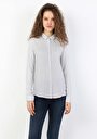 thumb-Afficher les détails de Chemise À Manches Longues Bleu Regular Fit   Femme