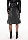 thumb-Afficher les détails de Jupe Noir Midi Droit Pu Mdi Femme