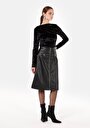 thumb-Afficher les détails de Jupe Noir Midi Droit Pu Mdi Femme