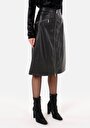 thumb-Afficher les détails de Jupe Noir Midi Droit Pu Mdi Femme