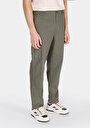 thumb-Afficher les détails de Pantalon Vert Düz Paça Medium Rise En Gabardine Regular Fit Homme