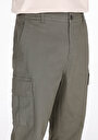 thumb-Afficher les détails de Pantalon Vert Düz Paça Medium Rise En Gabardine Regular Fit Homme
