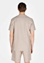 thumb-Afficher les détails de T-shirt À Manches Courtes Beige Comfort Fit Rayé Homme