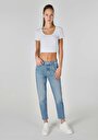 thumb-Afficher les détails de 896  Maria Pantalon Bleu   En  Mom Fit Femme