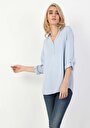 thumb-Afficher les détails de Chemise À Manches Longues Bleu Regular Fit   Femme