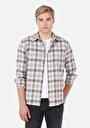 thumb-Afficher les détails de Chemise À Manches Longues Marron Regular Fit Plaid Gabardine Homme