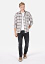 thumb-Afficher les détails de Chemise À Manches Longues Marron Regular Fit Plaid Gabardine Homme