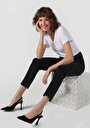 thumb-Afficher les détails de 703 Carla Pantalon Noir   En  Slim Fit Femme