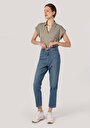 thumb-Afficher les détails de 896  Maria Pantalon Bleu   En  Mom Fit Femme
