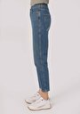 thumb-Afficher les détails de 896  Maria Pantalon Bleu   En  Mom Fit Femme