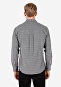 thumb-Afficher les détails de Chemise À Manches Longues Gris Regular Fit Rayé Flanelle Homme