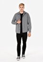 thumb-Afficher les détails de Chemise À Manches Longues Gris Regular Fit Rayé Flanelle Homme