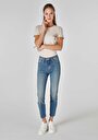 thumb-Afficher les détails de 703 Carla Pantalon Bleu   En  Slim Fit Femme