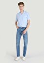 thumb-Afficher les détails de 045 David Pantalon Bleu Straight Leg Medium Rise En  Regular Fit Homme