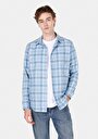 thumb-Afficher les détails de Chemise À Manches Longues Bleu Regular Fit Plaid Popeline Homme