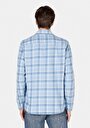 thumb-Afficher les détails de Chemise À Manches Longues Bleu Regular Fit Plaid Popeline Homme