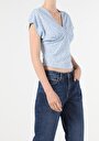 thumb-Afficher les détails de T-shirt À Manches Courtes Bleu Slim Fit  Femme
