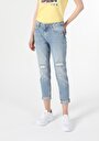 thumb-Afficher les détails de 893 Julia Pantalon Bleu Tapered Leg  En  Boyfriend Fit Femme