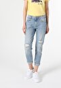 thumb-Afficher les détails de 893 Julia Pantalon Bleu Tapered Leg  En  Boyfriend Fit Femme
