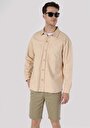 thumb-Afficher les détails de Shırt À Manches Longues Beige Oversize Fit   Homme