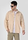thumb-Afficher les détails de Shırt À Manches Longues Beige Oversize Fit   Homme