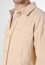 thumb-Afficher les détails de Shırt À Manches Longues Beige Oversize Fit   Homme