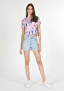 thumb-Afficher les détails de Short Bleu Clair Mom Fit Femme